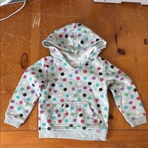 Jumping Beans Gray and Purple Polka Dot Hoodie